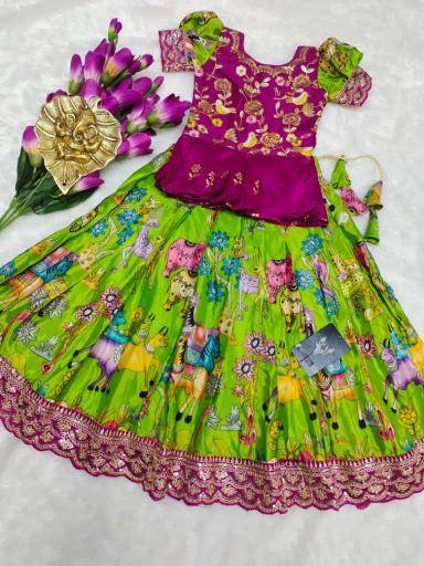 NEW LAUNCING KIDS LEHENGA CHOLI chinon Kids apparel wholesale market in Mumbai